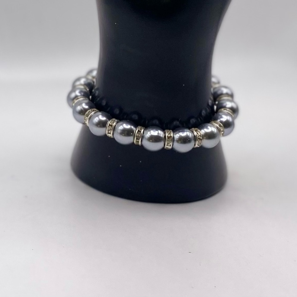 Silver Pearls Snap Bracelet with Iridescent Flower 18mm snap! SEE VIDEO! 🌻🌻🌻 - Picture 7 of 13